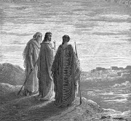 Jesus e os discípulos indo para Emaus - Dore